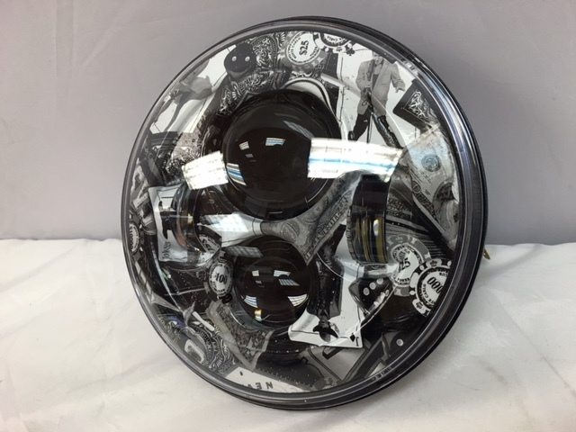 7" DAYMAKER Replacement Strait Pimpin Design Projector HID LED Light Bulb Headlight Motorcycle Harley