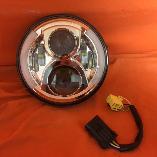7" DAYMAKER 2014 - 2018 Touring Softail Halo Chrome LED Light Bulb Headlight Motorcycle Harley Road King Street Glide Softail Harness
