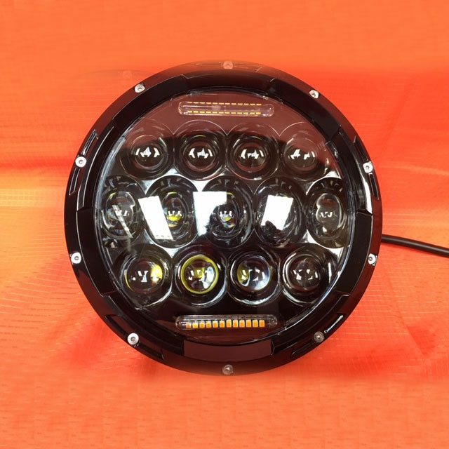 7" DAYMAKER 75W BLACK Projector HID LED Light Bulb Headlight Motorcycle Harley with RED HALO