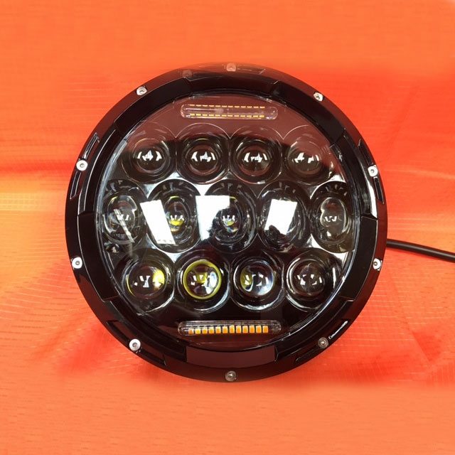 7" DAYMAKER 75W BLACK Projector HID LED Light Bulb Headlight Motorcycle Harley with GREEN HALO