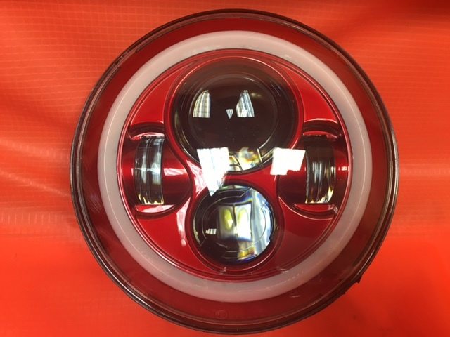 7" DAYMAKER Replacement RED With Red Halo Projector HID LED Light Bulb Headlight Motorcycle Harley