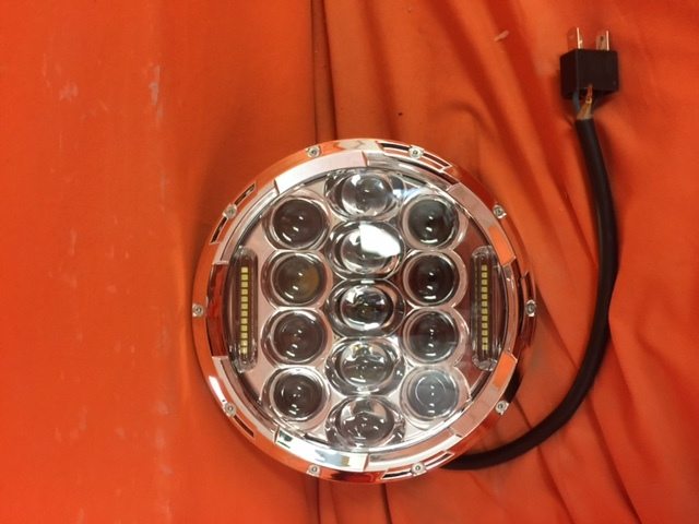 7" DAYMAKER 75W CHROME Projector HID LED Light Bulb Headlight Motorcycle Harley