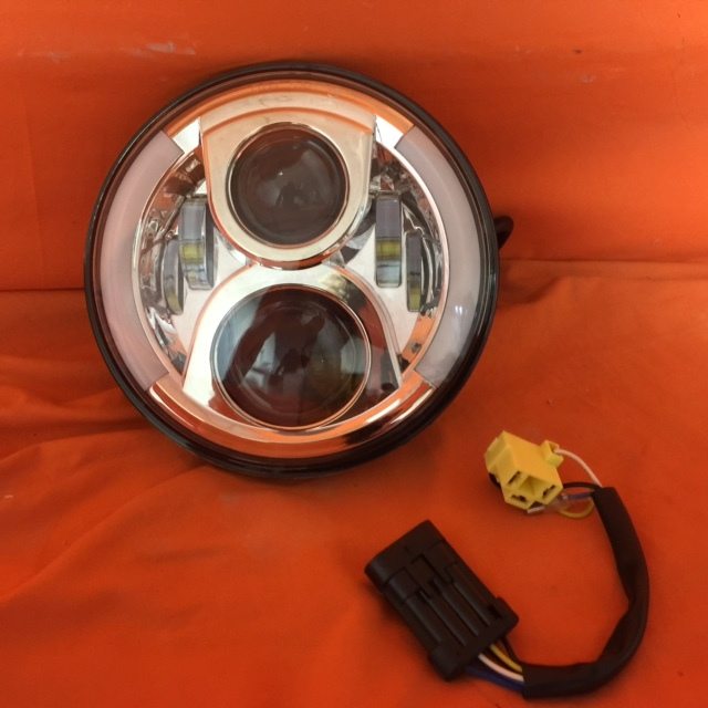 7" DAYMAKER 2014 - 2018 Touring Softail Halo Chrome LED Light Bulb Headlight Motorcycle Harley Road King Street Glide Softail Harness