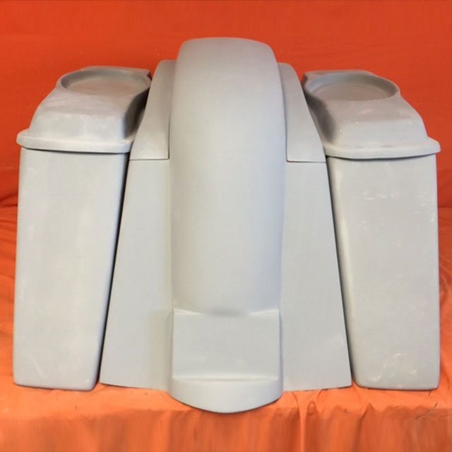 Honda VTX 1300 / 1800 4" Extended Stretched Saddlebags Rear Fender No Cut Outs 6 X 9 Speaker Lids