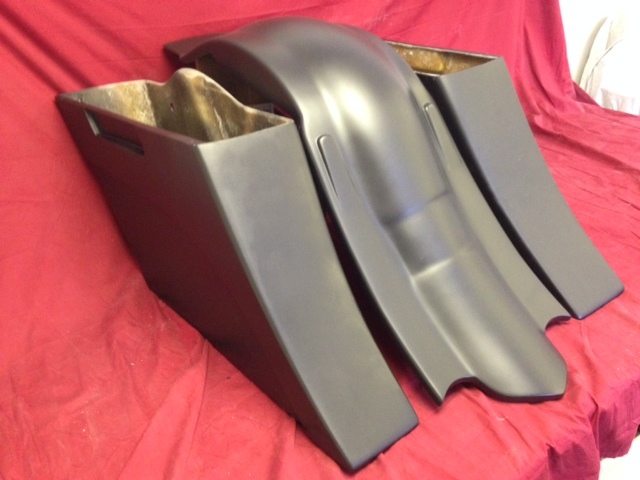 Harley Davidson 6" Extended Stretched Saddlebags Out & Down Bags Custom Rear Fender No Cut Outs - PROMO