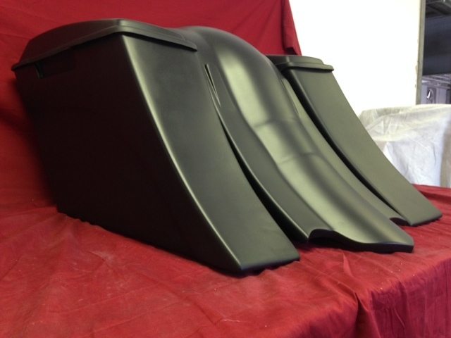 Harley Davidson 6" Extended Saddlebags Out & Down Bags Lids & Custom Rear Fender No Cut Outs - PROMO