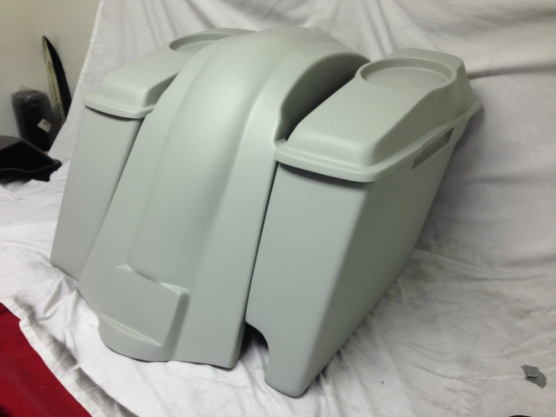 Harley Davidson 6" Stretched Extended Saddlebags 6.5" Speaker Lids Fender Right Cutout