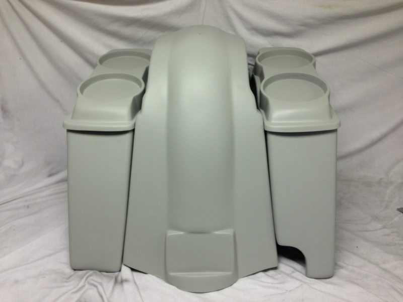 Harley Davidson Heritage Softail 4" Extended Saddlebags Dual 6.5" Speaker Lids Fender Right Cutout
