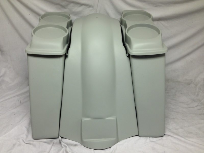 Harley Davidson 6" Heritage Softail Extended Saddlebags Dual 6.5" Speaker Lids Fender No Cutouts