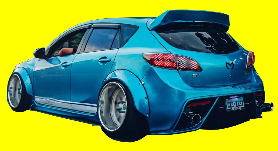 4" New School Fender Flares Universal Fiberglass 4Pcs