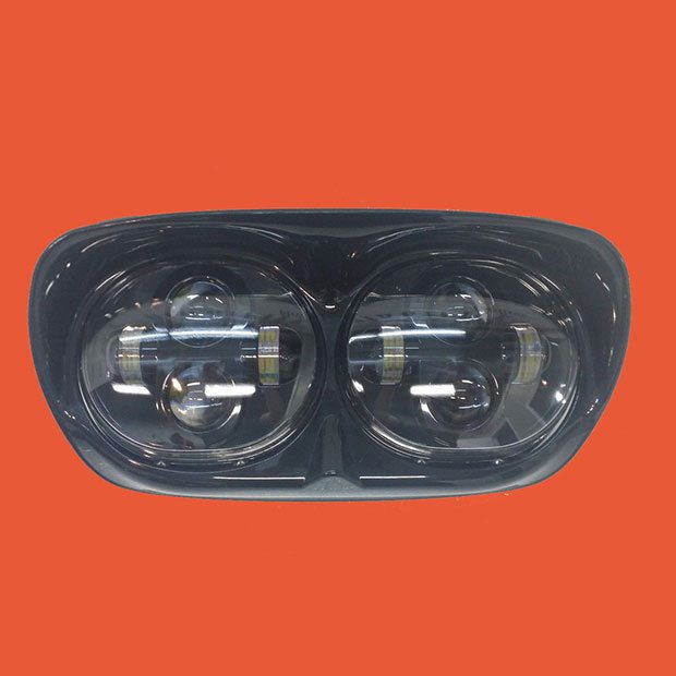 DUAL 5.75" DAYMAKER HID LED Replacement ROAD GLIDE Black Light Bulb Headlight Motorcycle Harley Bezel