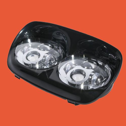 DUAL 5.75" DAYMAKER HID LED Replacement ROAD GLIDE Chrome Light Bulb Headlight Motorcycle Harley Bezel