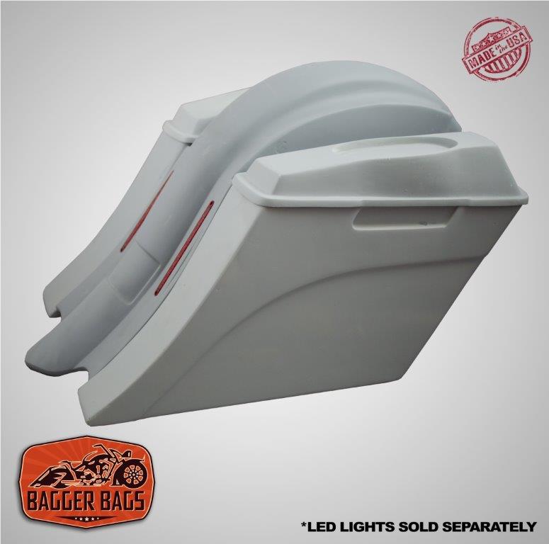 Harley Davidson 6" Heritage Softail Out & Down Extended Saddlebags 6 x 9 Speaker Lids Fender No Cutouts