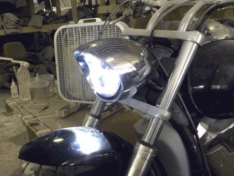 Honda VTX 1300 / 1800 C / R / S - 5 3/4" DAYMAKER Halo Chrome HID LED Light Bulb Headlight Motorcycle 5.75" Mount