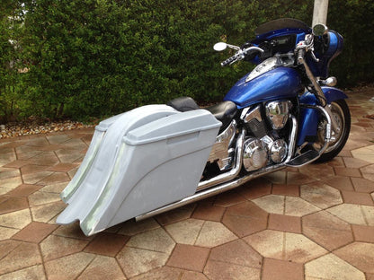 Honda VTX 1800 / 1300 6" Extended Stretched Out & Down Bags   Rear Fender   Lids  Fender No Cut Outs