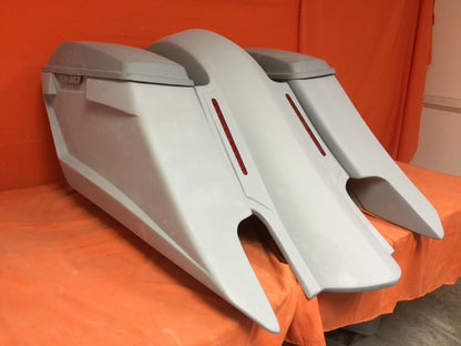 Harley Davidson 6" Trendsetter Extended Saddlebag LED Fender Kit Dual Cut Outs and Standard Lids