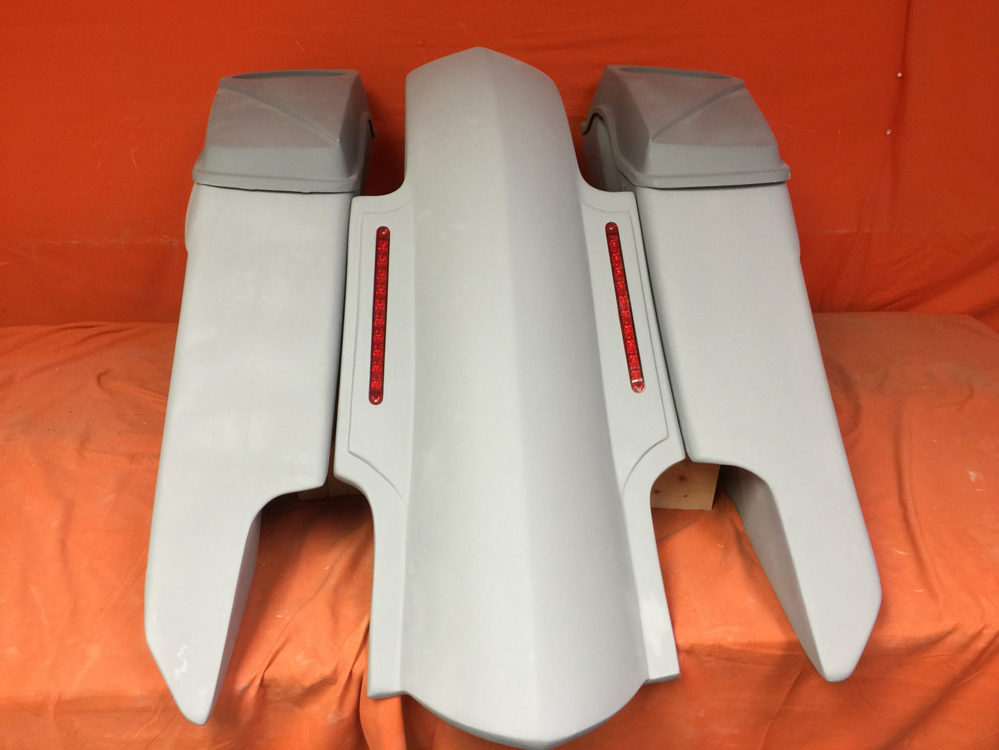 Harley Davidson 6" Trendsetter Extended Saddlebag LED Fender Kit Dual Cut Outs and 6.5" Speaker Lids  2014 - 2023