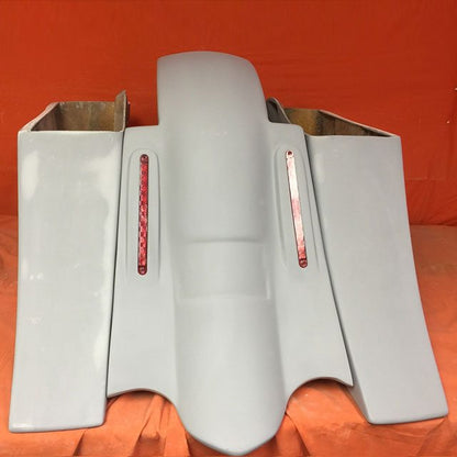 Honda Shadow Sabre 1100 6" Extended Saddlebags Out & Down Bags   LED Rear Fender No Cut Out