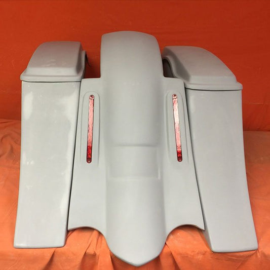 Honda Shadow Sabre 1100 6" Extended Saddlebags Out & Down Bags   LED Rear Fender No Cut Out   Lids