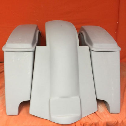 Honda Shadow Sabre 1100 4" Extended Saddlebags Bags   Rear Fender Dual Cut Out   Lids