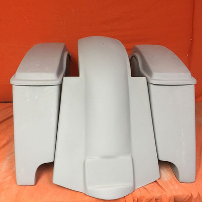 Honda Shadow Sabre 1100 6" Extended Saddlebags Bags   Rear Fender Dual Cut Out   Lids
