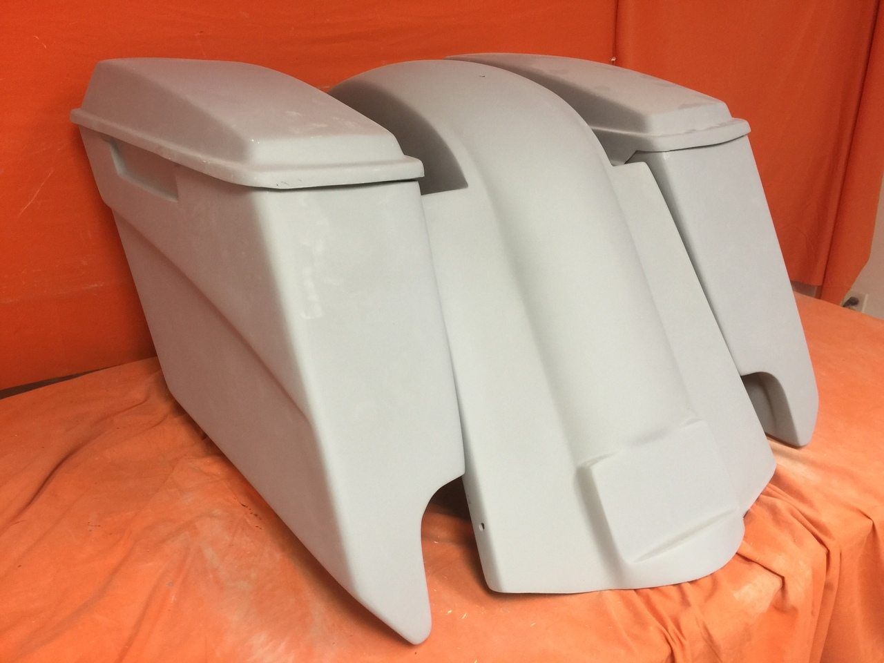 Honda Shadow Sabre 1100 5" Extended Saddlebags Bags   Rear Fender Dual Cut Out   Lids