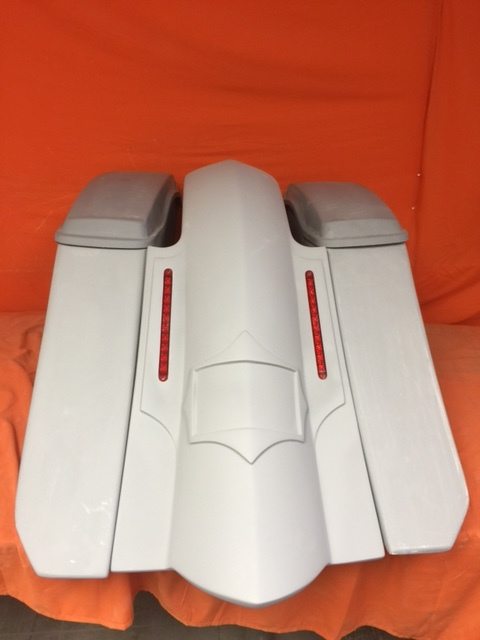 Harley Davidson 6" Trendsetter Extended Saddlebag LED Recess Plate Fender Kit - No Cut Outs   Lids / 2014 - 2018