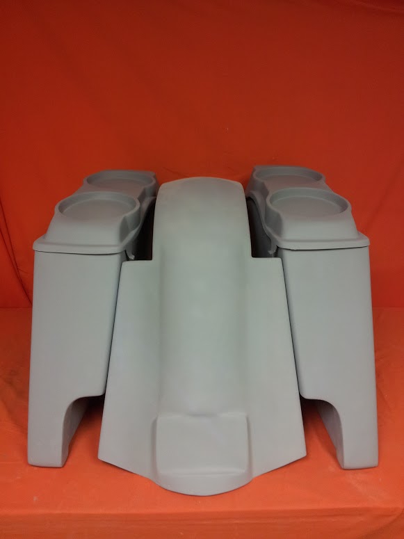 Harley Davidson 4" Extended Stretched Saddlebags + Dual 6 x 9 Speaker Lids & Replacement Fender 09 - 13