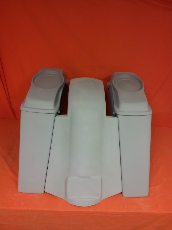 Harley Davidson 4" Extended Stretched Saddlebags + 6 x 9 Speaker Lids & Replacement Fender 09 - 13