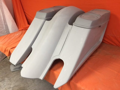 Harley Davidson 6" Trendsetter Extended Saddlebag Fender Kit - Right Side Cut Out   Dual 6.5" Speaker Lids / 2014 - 2018