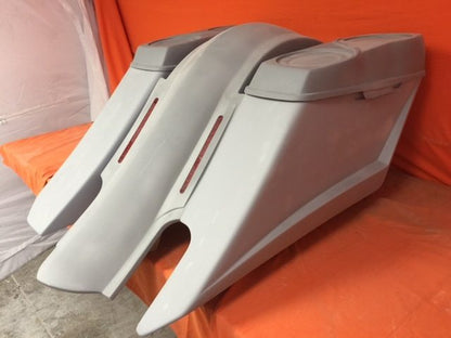 Harley Davidson 6" Trendsetter Extended Saddlebag LED Fender Kit - Right Side Cut Out   Dual 6.5" Speaker Lids / 2014 - 2018