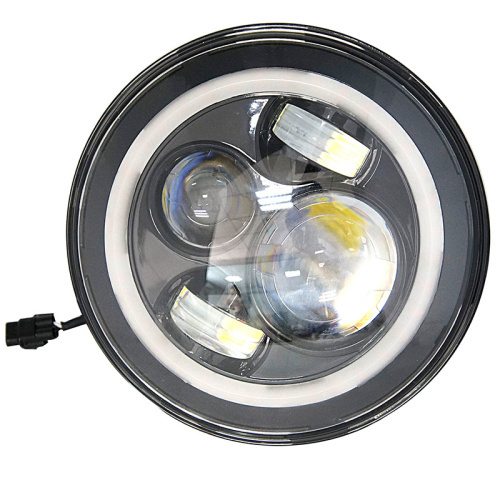 7" DAYMAKER Black Angel Eye GREEN HALO Projector HID LED Light Bulb Headlight Motorcycle Harley