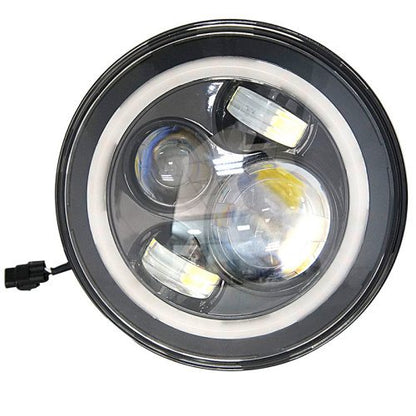 7" DAYMAKER Black Angel Eye RED HALO Projector HID LED Light Bulb Headlight Motorcycle Harley