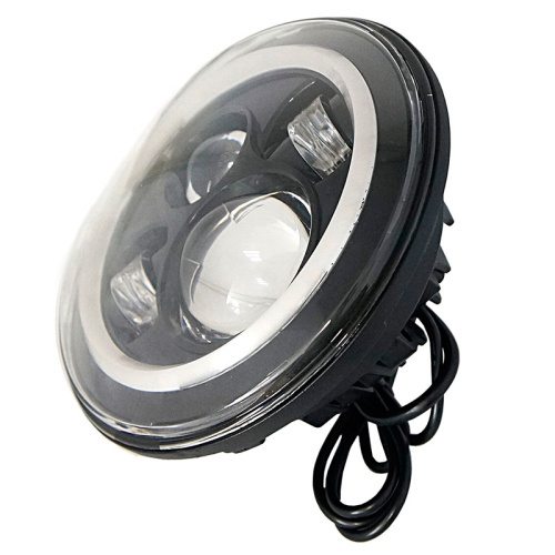 7" DAYMAKER Black Angel Eye RED HALO Projector HID LED Light Bulb Headlight Motorcycle Harley