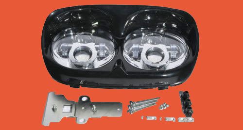 DUAL 5.75" DAYMAKER HID LED Replacement ROAD GLIDE Chrome Light Bulb Headlight Motorcycle Harley   Bezel