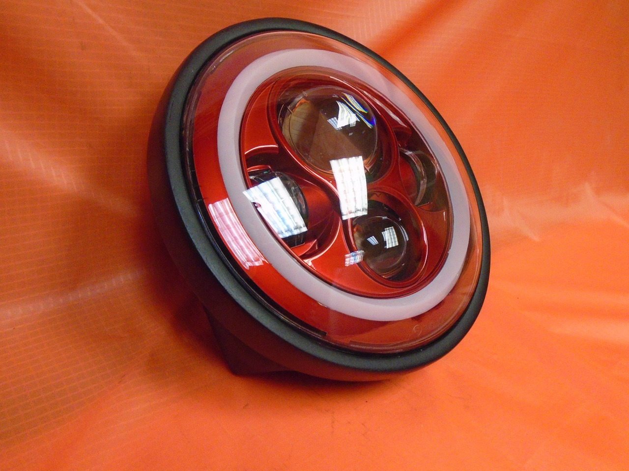 7" DAYMAKER Yamaha Royal Star Venture RED with RED Halo Projector HID LED Light Bulb Headlight Motorcycle
