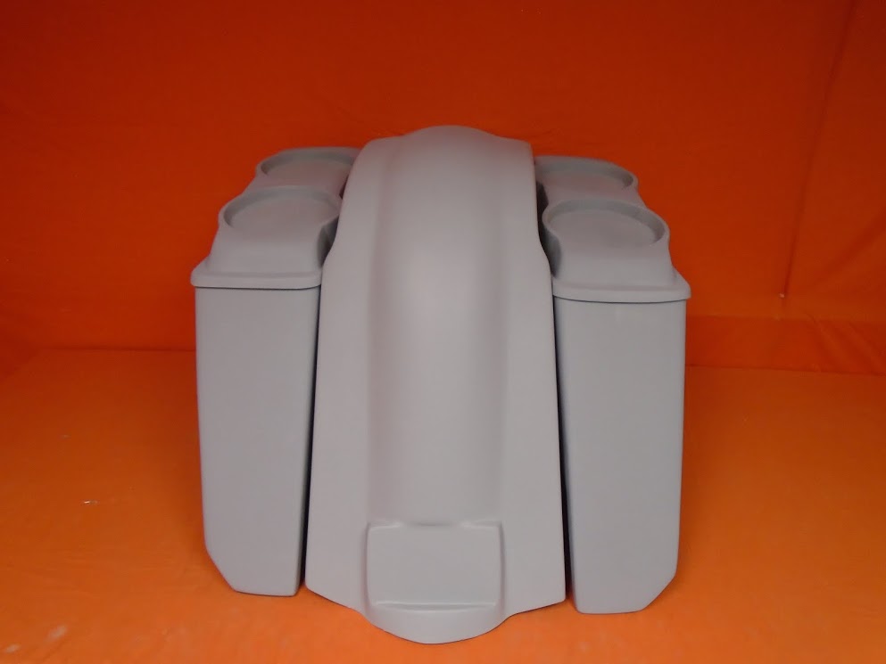 Harley Davidson 5" Extended Stretched Saddlebags With No Cut Outs Fender Dual 6.5" Speaker Lids