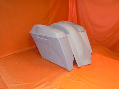 Harley Davidson 5" Extended Stretched Saddlebags With No Cut Outs Fender 6 x 9 Speaker Lids