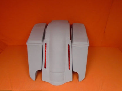 Harley Davidson 5" Softail Heritage Extended Stretched Saddlebags Lids LED Fender Dual CutOuts