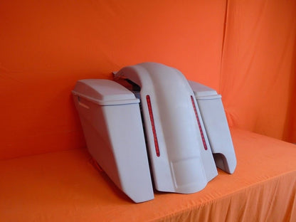 Harley Davidson Softail Heritage 5" Stretched Extended Saddlebags Right CutOut LED Fender   Lids