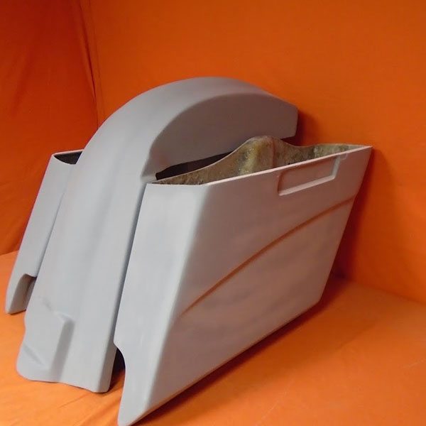 Harley Davidson 5" Softail Heritage Extended Stretched Saddlebags No Lids Fender Dual Cut Out