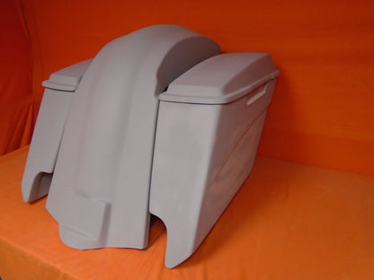 Harley Davidson 5" Extended Stretched Saddlebags With Cut Outs Fender Lids