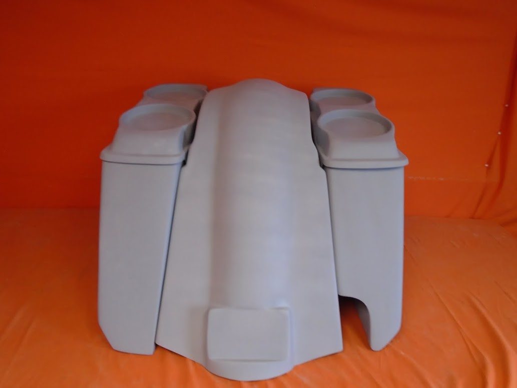 Harley Davidson Heritage Softail 5" Extended Saddlebags Dual 6 X 9 Speaker Lids   Fender Right Cut Out