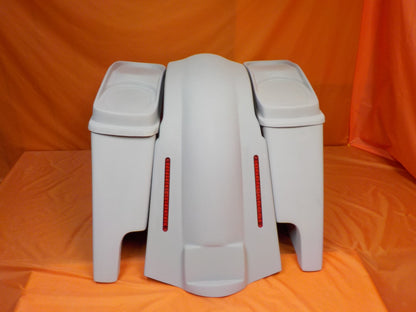 Harley Davidson Bagger 4" inch Stretched Bags Dual 6.5 Speaker Lids LED Lights Fender