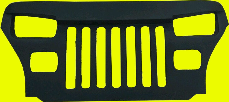 1987-95 Fits: Jeep Wrangler Yj Overlay Grille Grill Mean Furious Angry Bird Eyes Fiberglass