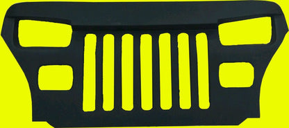 1987-95 Fits: Jeep Wrangler Yj Overlay Grille Grill Mean Furious Angry Bird Eyes Fiberglass