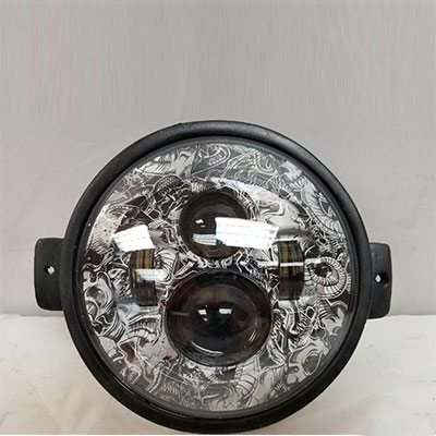 7" Rise of the Dead Kawasaki Voyager & Vaquero DAYMAKER Replacement Headlight American Flags LED Light Projector HID Bulb