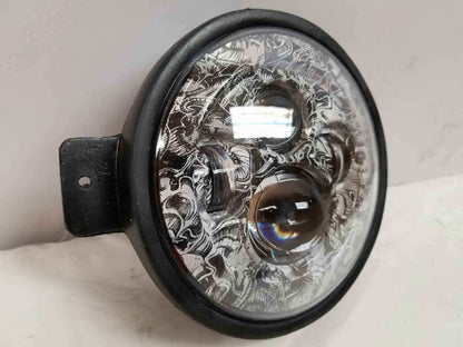 7" Rise of the Dead Kawasaki Voyager & Vaquero DAYMAKER Replacement Headlight American Flags LED Light Projector HID Bulb