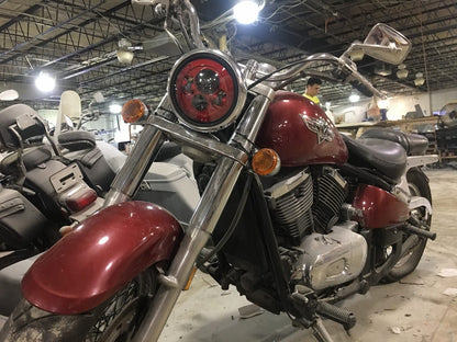 7" DAYMAKER Kawasaki Vulcan Nomad 800 Replacement Red HID LED Light Bulb Headlight Motorcycle