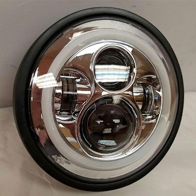 7" DAYMAKER Kawasaki Vulcan Nomad 800 Chrome With Pink Halo HID LED Light Bulb Headlight Motorcycle